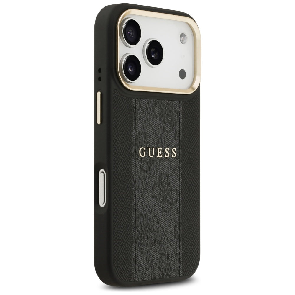 Custodia MagSafe per Apple iPhone 17 Pro Max, Guess, 4G Stripe, Nera