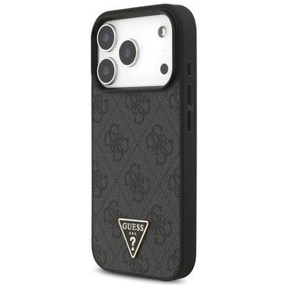 Custodia MagSafe per Apple iPhone 17 Pro Max, Guess, Logo Triangolo 4G con Cinturino, Nera