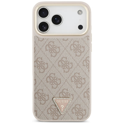 Custodia MagSafe per Apple iPhone 17 Pro Max, Guess, Logo Triangolo 4G con Grande Cinturino, Rosa