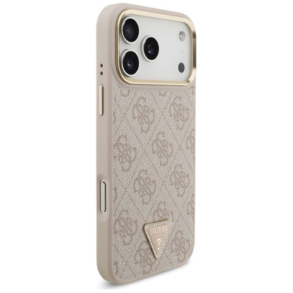 Custodia MagSafe per Apple iPhone 17 Pro Max, Guess, Logo Triangolo 4G con Grande Cinturino, Rosa