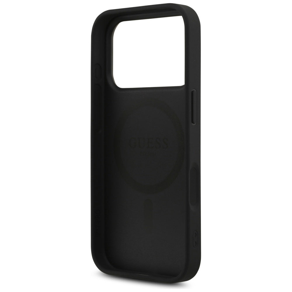 Custodia MagSafe per Apple iPhone 17 Pro Max, Guess, 4G Triangle Strass, Nera