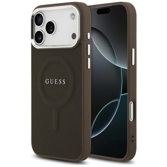 Custodia MagSafe per Apple iPhone 17 Pro Max, Guess, Classic Logo, Marrone