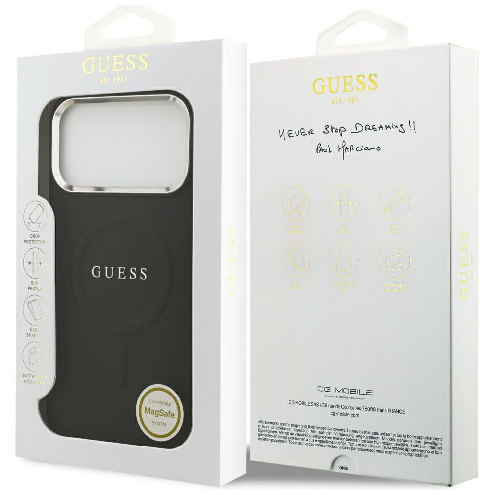 Custodia MagSafe per Apple iPhone 17 Pro Max, Guess, Classic Logo, Nera