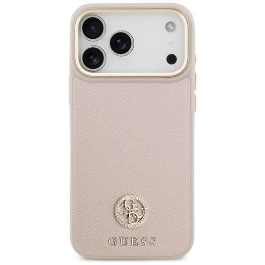Custodia MagSafe per Apple iPhone 17 Pro Max, Guess, Grained Strass Logo, Rosa