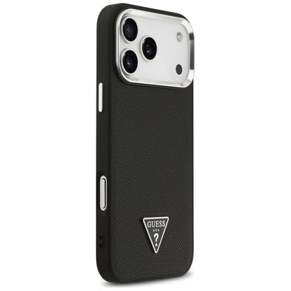 Custodia MagSafe per Apple iPhone 17 Pro Max, Guess, Logo Triangolo Granulato, Nera