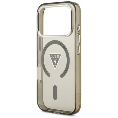 Custodia MagSafe per Apple iPhone 17 Pro Max, Guess, Logo Triangolo Gradiente IML, Kaki