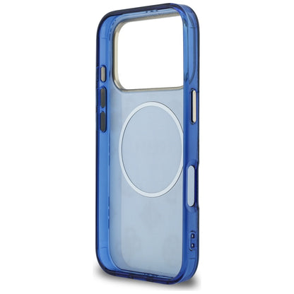 Custodia MagSafe per Apple iPhone 17 Pro Max, Guess, IML Peony Dot, Blu