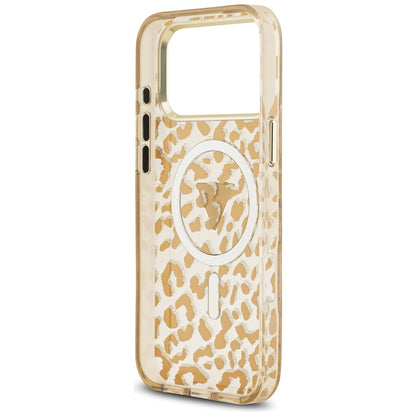 Custodia MagSafe per Apple iPhone 17 Pro Max, Guess, Leopard Glitter, Marrone