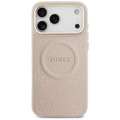 Custodia MagSafe per Apple iPhone 17 Pro Max, Guess, Peony Hot Stamp, Rosa