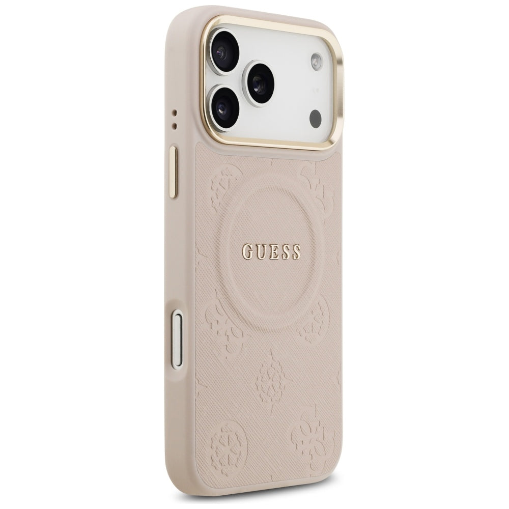 Custodia MagSafe per Apple iPhone 17 Pro Max, Guess, Peony Hot Stamp, Rosa