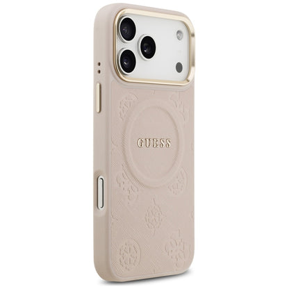 Custodia MagSafe per Apple iPhone 17 Pro Max, Guess, Peony Hot Stamp, Rosa