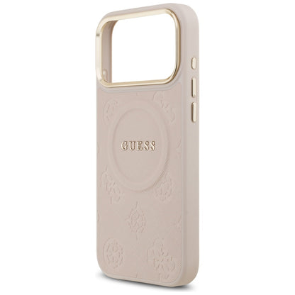 Custodia MagSafe per Apple iPhone 17 Pro Max, Guess, Peony Hot Stamp, Rosa