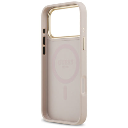Custodia MagSafe per Apple iPhone 17 Pro Max, Guess, Peony Hot Stamp, Rosa