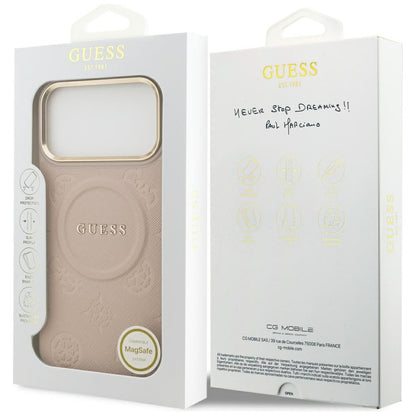 Custodia MagSafe per Apple iPhone 17 Pro Max, Guess, Peony Hot Stamp, Rosa