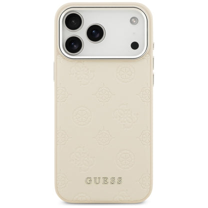 Custodia MagSafe per Apple iPhone 17 Pro Max, Guess, Peony Hot Stamp Script, Beige