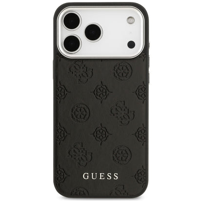 Custodia MagSafe per Apple iPhone 17 Pro Max, Guess, Peony Hot Stamp Script, Nera