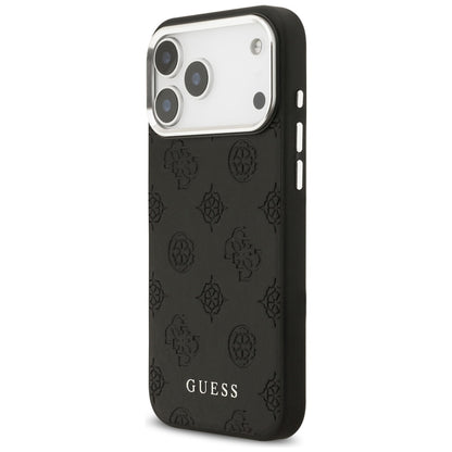 Custodia MagSafe per Apple iPhone 17 Pro Max, Guess, Peony Hot Stamp Script, Nera