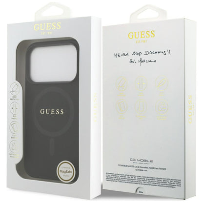 Custodia MagSafe per Apple iPhone 17 Pro Max, Guess, Saffiano Classic Logo, Nera