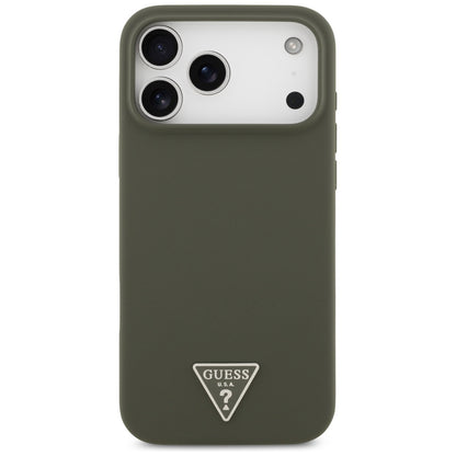 Custodia MagSafe per Apple iPhone 17 Pro Max, Guess, Logo Triangolo, Kaki