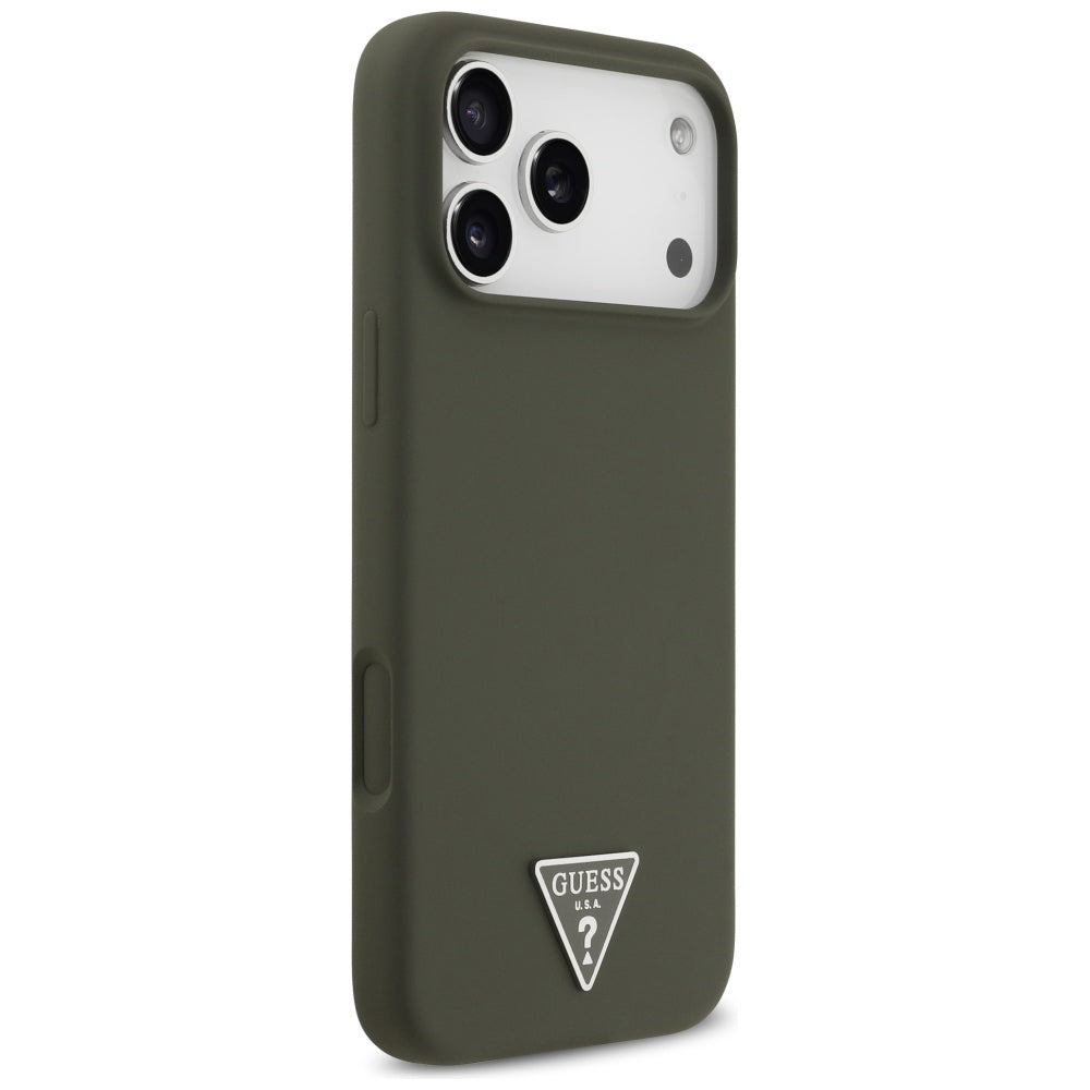 Custodia MagSafe per Apple iPhone 17 Pro Max, Guess, Logo Triangolo, Kaki