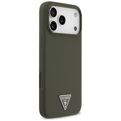 Custodia MagSafe per Apple iPhone 17 Pro Max, Guess, Logo Triangolo, Kaki