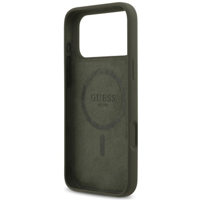 Custodia MagSafe per Apple iPhone 17 Pro Max, Guess, Logo Triangolo, Kaki