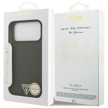 Custodia MagSafe per Apple iPhone 17 Pro Max, Guess, Logo Triangolo, Kaki