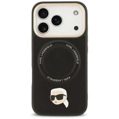 Custodia MagSafe per Apple iPhone 17 Pro Max, Karl Lagerfeld, Big Strap Karl Metal Logo, Nera