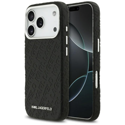 Custodia MagSafe per Apple iPhone 17 Pro Max, Karl Lagerfeld, FW Stamped Karl, Nera