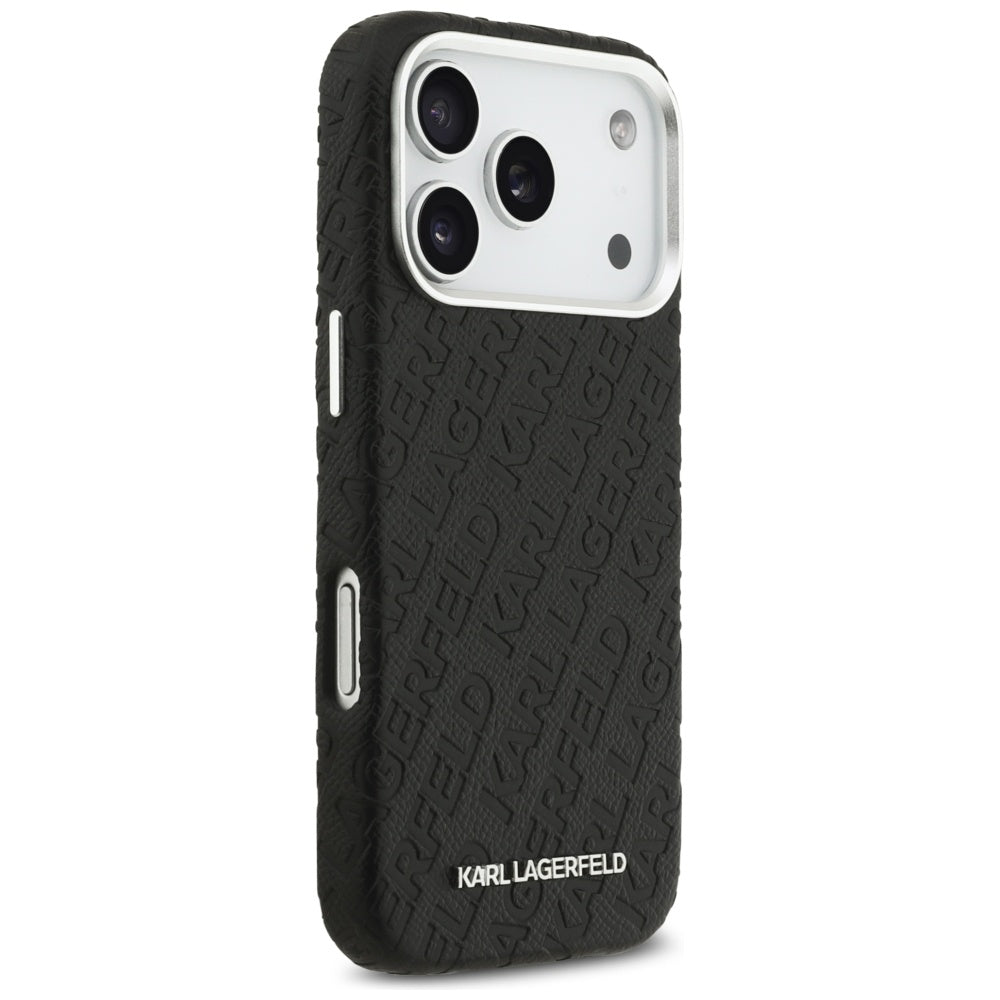 Custodia MagSafe per Apple iPhone 17 Pro Max, Karl Lagerfeld, FW Stamped Karl, Nera