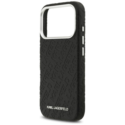 Custodia MagSafe per Apple iPhone 17 Pro Max, Karl Lagerfeld, FW Stamped Karl, Nera