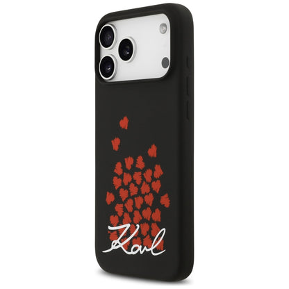 MagSafe Case for Apple iPhone 17 Pro Max, Karl Lagerfeld, Heart Sign Logo, Black