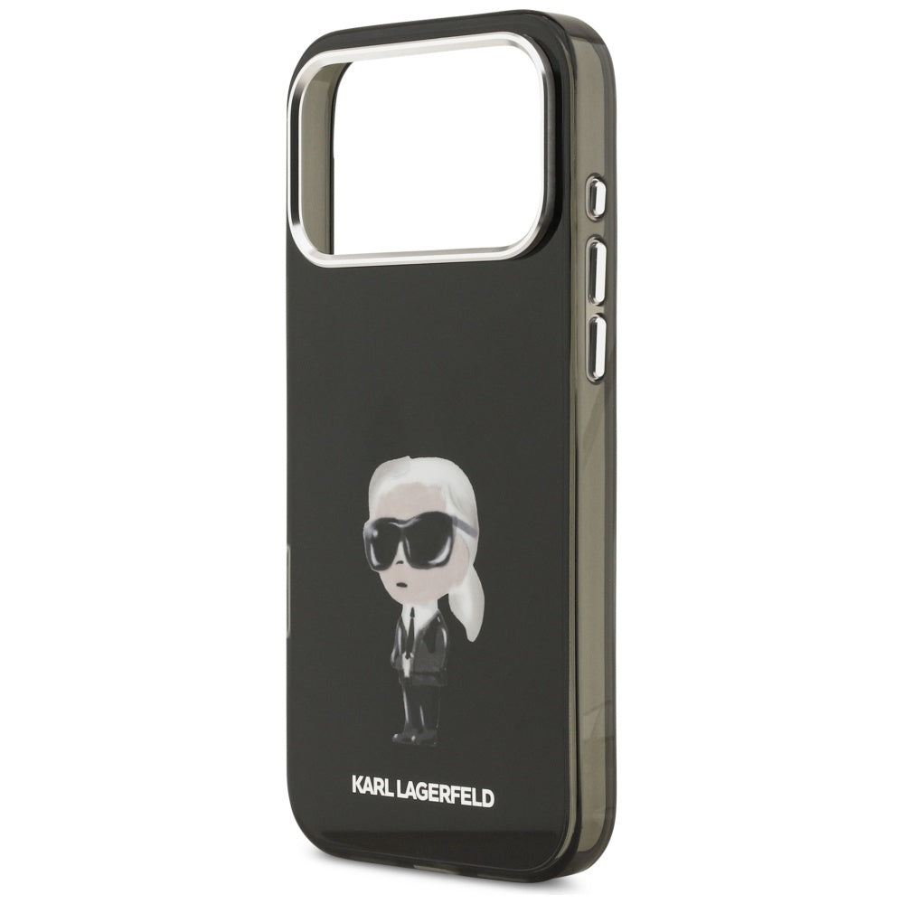 Custodia MagSafe per Apple iPhone 17 Pro Max, Karl Lagerfeld, IML Aquarelle Karl Ikonik, Nera