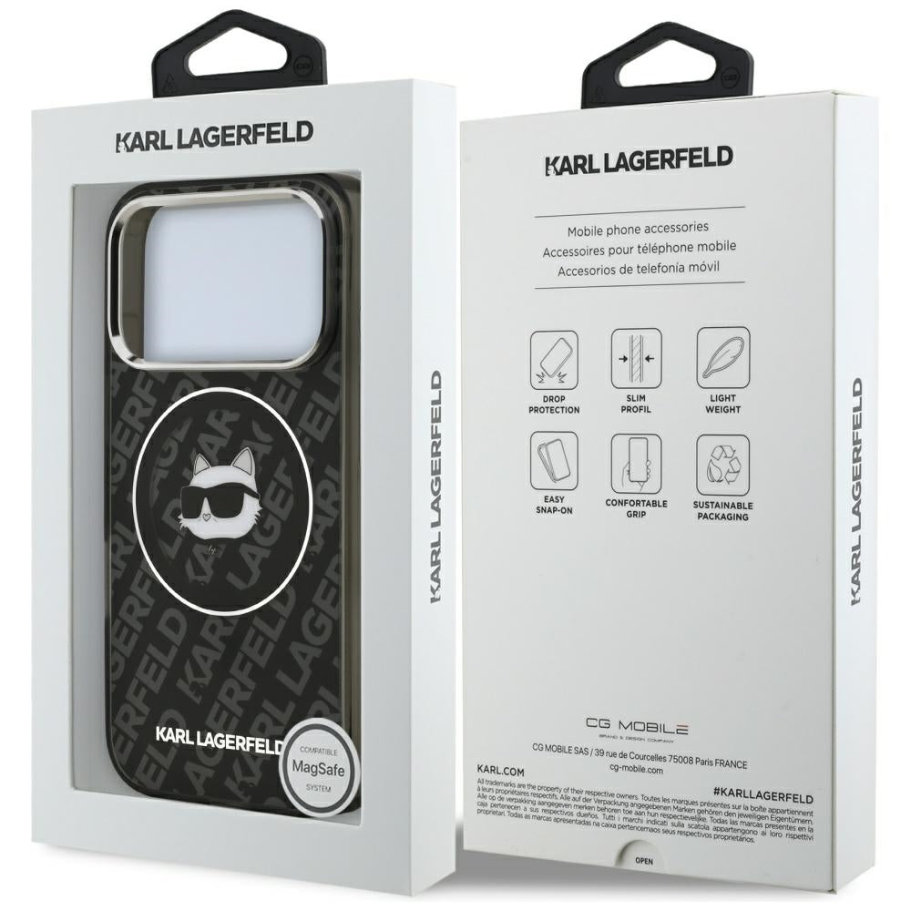 Custodia MagSafe per Apple iPhone 17 Pro Max, Karl Lagerfeld, IML Choupette's Head, Nera