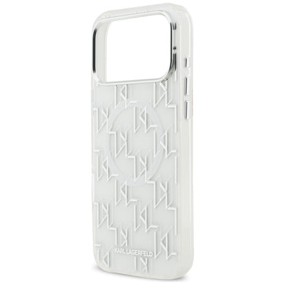 Custodia MagSafe per Apple iPhone 17 Pro Max, Karl Lagerfeld, IML KL Monogram, Bianca