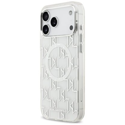 Custodia MagSafe per Apple iPhone 17 Pro Max, Karl Lagerfeld, IML KL Monogram, Bianca