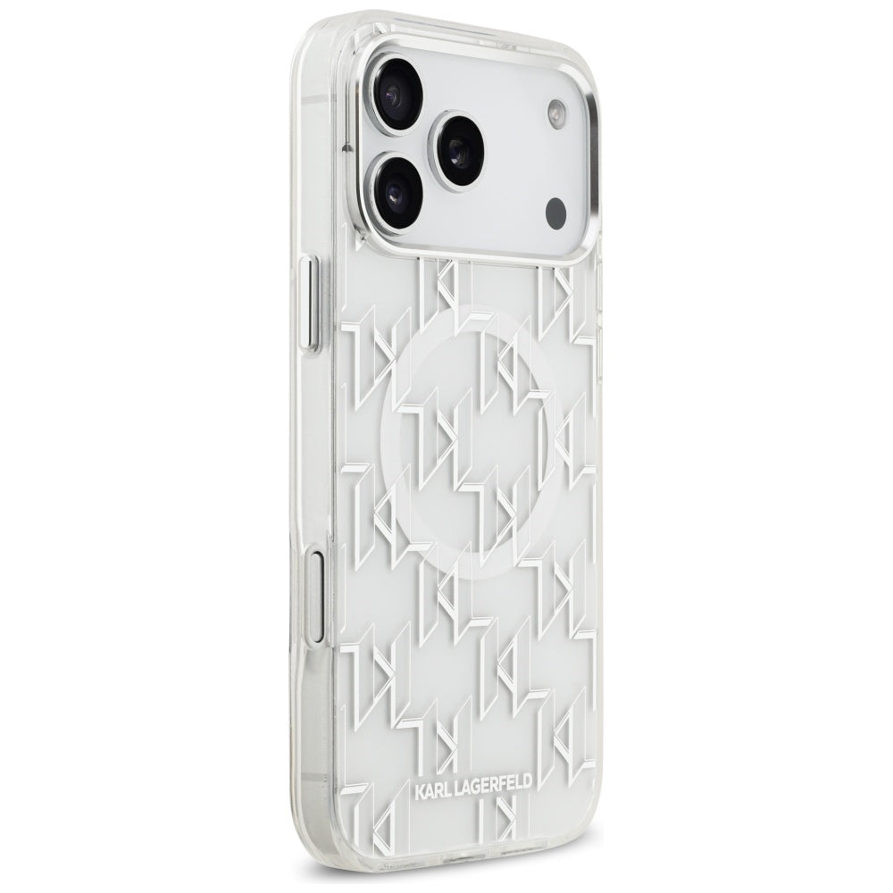 Custodia MagSafe per Apple iPhone 17 Pro Max, Karl Lagerfeld, IML KL Monogram, Bianca