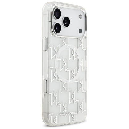 Custodia MagSafe per Apple iPhone 17 Pro Max, Karl Lagerfeld, IML KL Monogram, Bianca