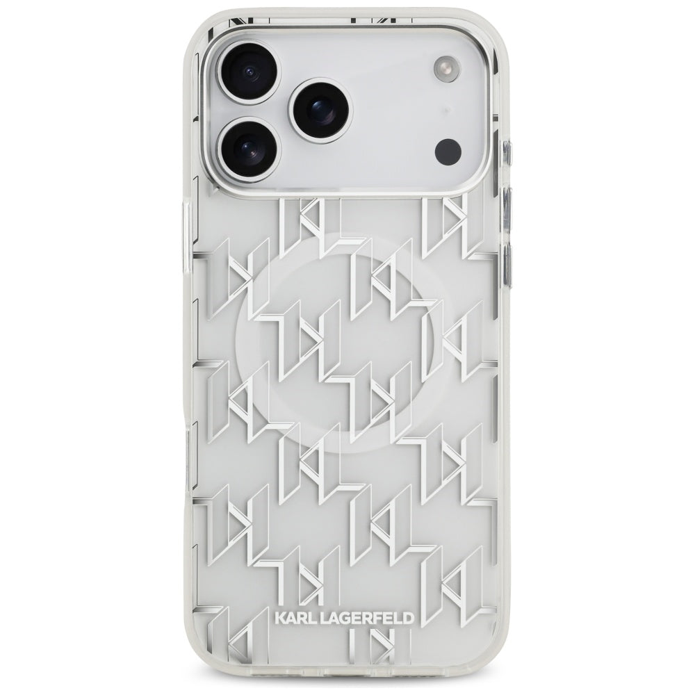 Custodia MagSafe per Apple iPhone 17 Pro Max, Karl Lagerfeld, IML KL Monogram, Bianca