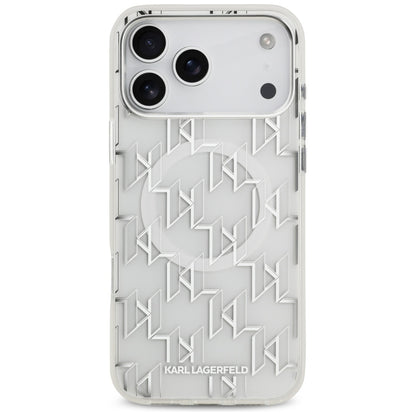 Custodia MagSafe per Apple iPhone 17 Pro Max, Karl Lagerfeld, IML KL Monogram, Bianca