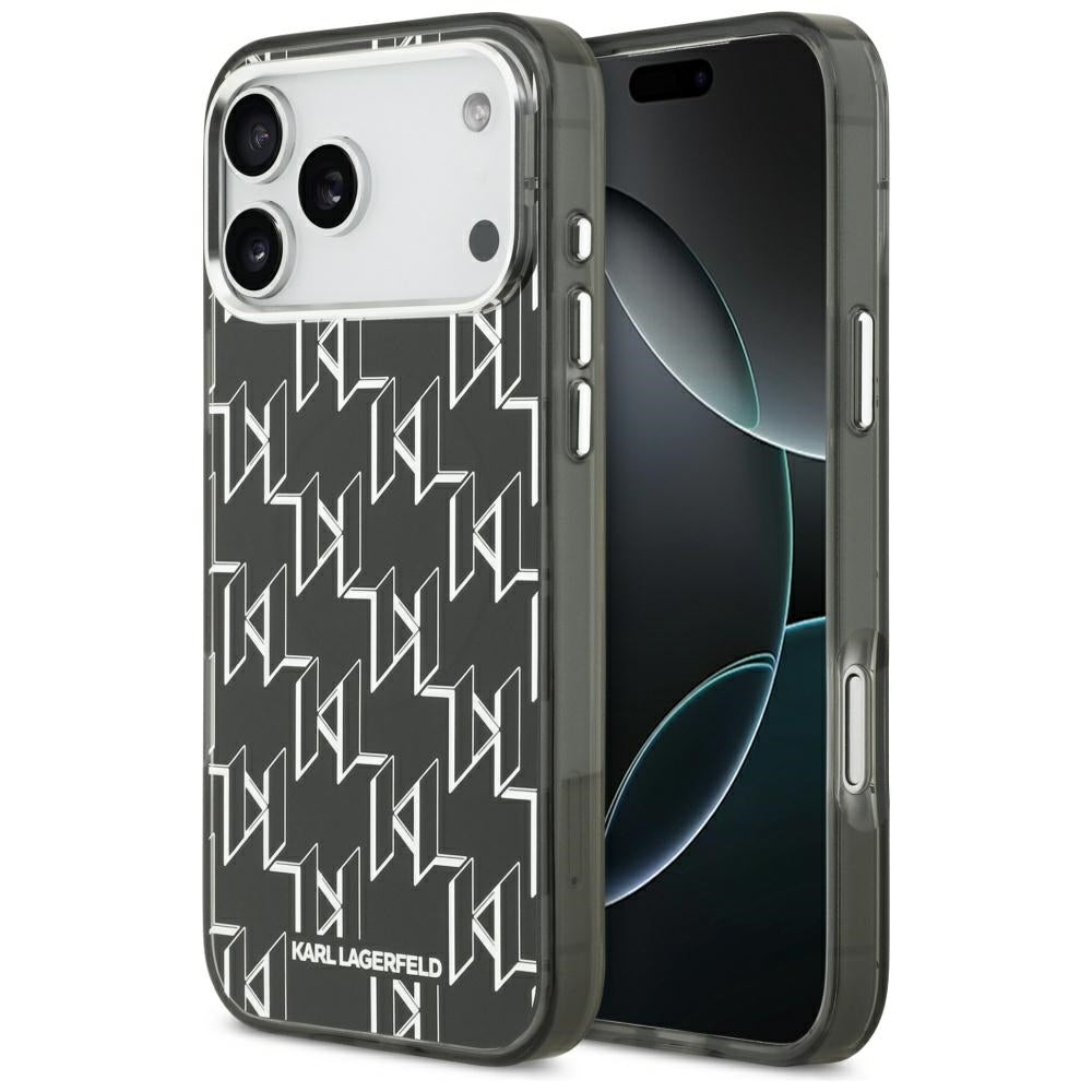 Custodia MagSafe per Apple iPhone 17 Pro Max, Karl Lagerfeld, IML KL Monogram, Nera