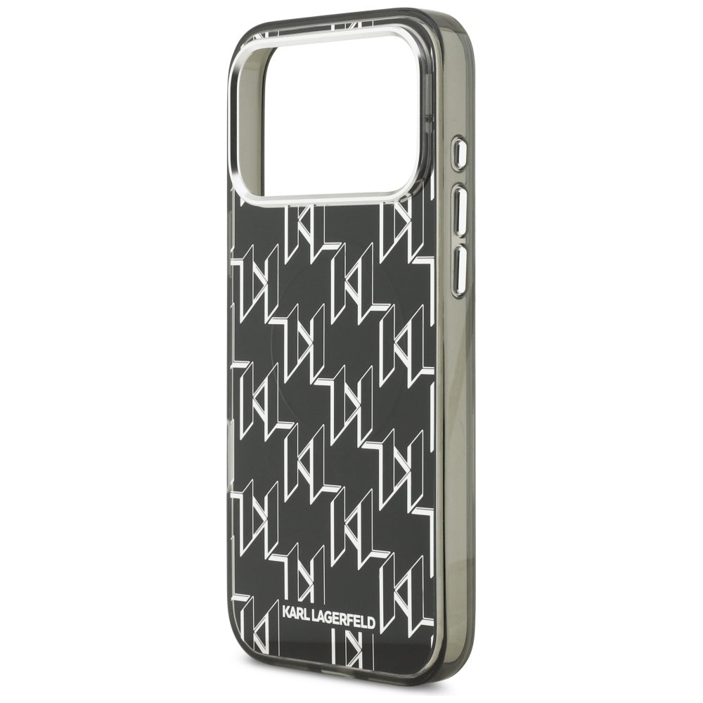Custodia MagSafe per Apple iPhone 17 Pro Max, Karl Lagerfeld, IML KL Monogram, Nera