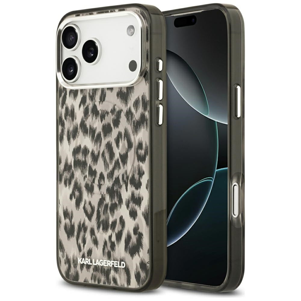 Custodia MagSafe per Apple iPhone 17 Pro Max, Karl Lagerfeld, IML Leopard Pattern, Marrone