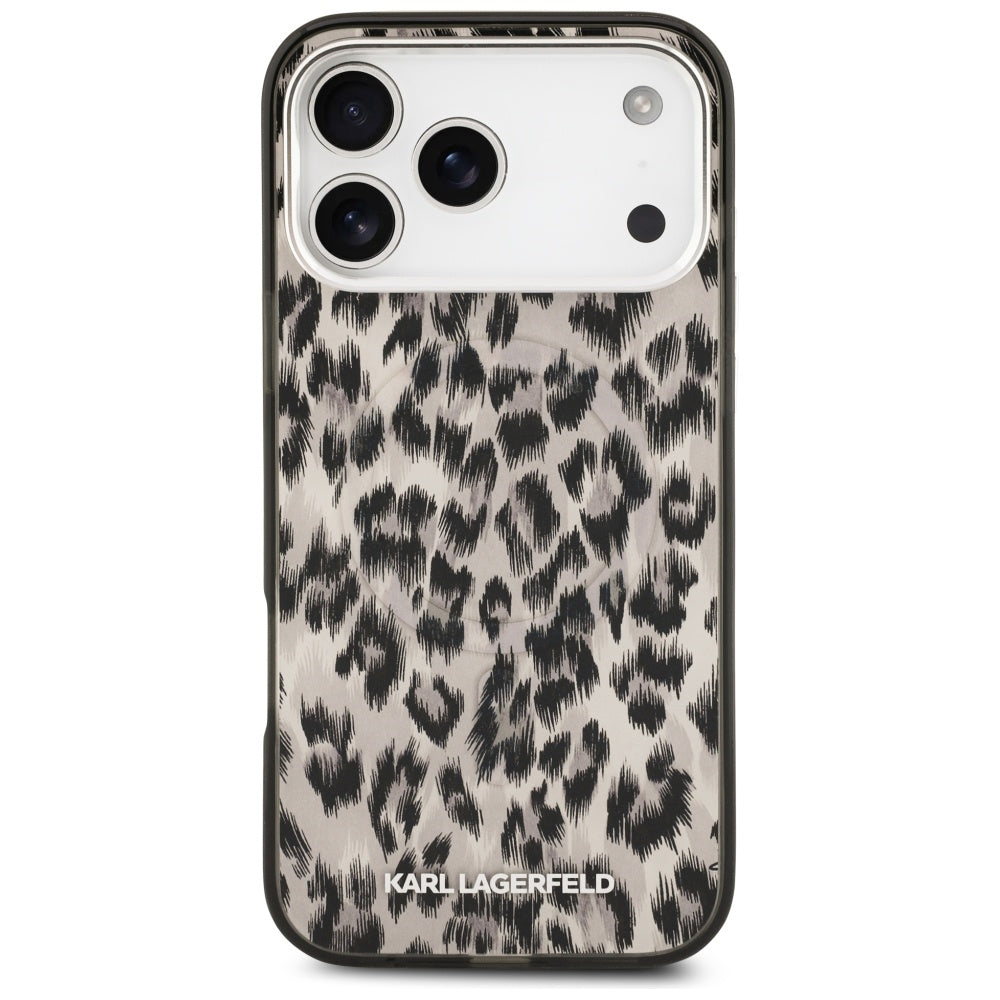Custodia MagSafe per Apple iPhone 17 Pro Max, Karl Lagerfeld, IML Leopard Pattern, Marrone