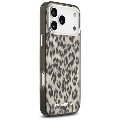 Custodia MagSafe per Apple iPhone 17 Pro Max, Karl Lagerfeld, IML Leopard Pattern, Marrone