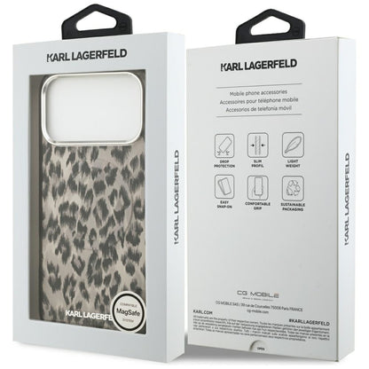 Custodia MagSafe per Apple iPhone 17 Pro Max, Karl Lagerfeld, IML Leopard Pattern, Marrone