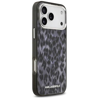 MagSafe Case for Apple iPhone 17 Pro Max, Karl Lagerfeld, IML Leopard Pattern, Black