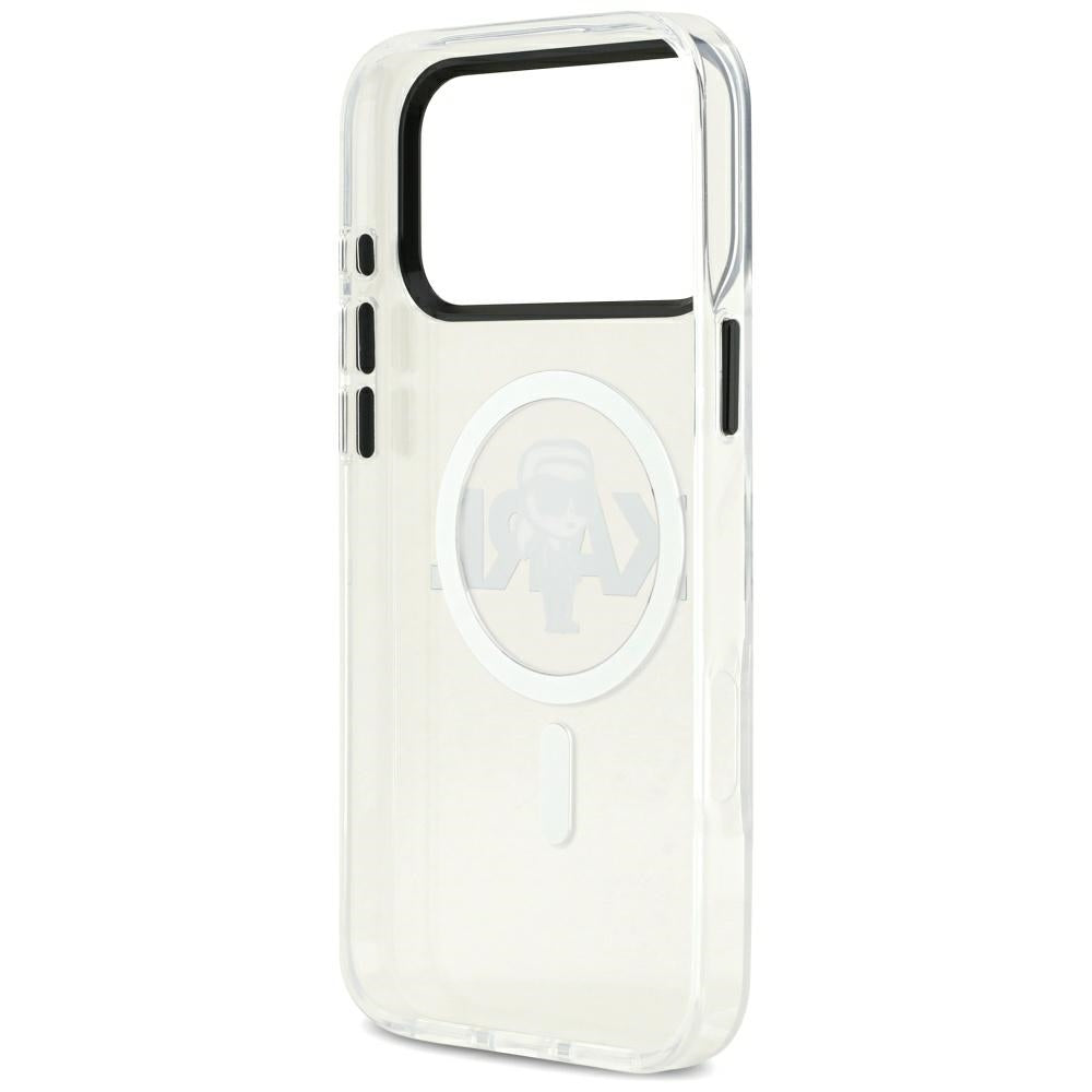 Custodia MagSafe per Apple iPhone 17 Pro Max, Karl Lagerfeld, IML Sketch Logo Karl, Trasparente