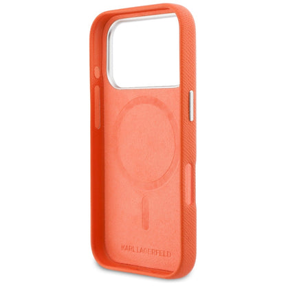MagSafe Case for Apple iPhone 17 Pro Max, Karl Lagerfeld, Karl & Choupette Head's Pin, Orange
