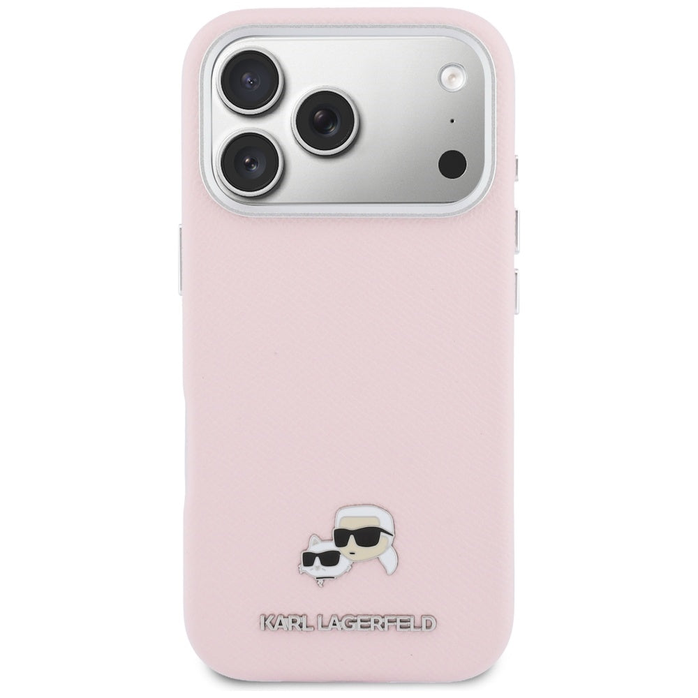 Custodia MagSafe per Apple iPhone 17 Pro Max, Karl Lagerfeld, Karl & Choupette Head's Pin, Rosa